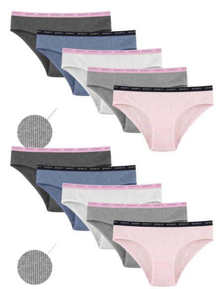 Donella 5122D1 Assorted 10-Pack Girls' Briefs — Turkey wholesale collection