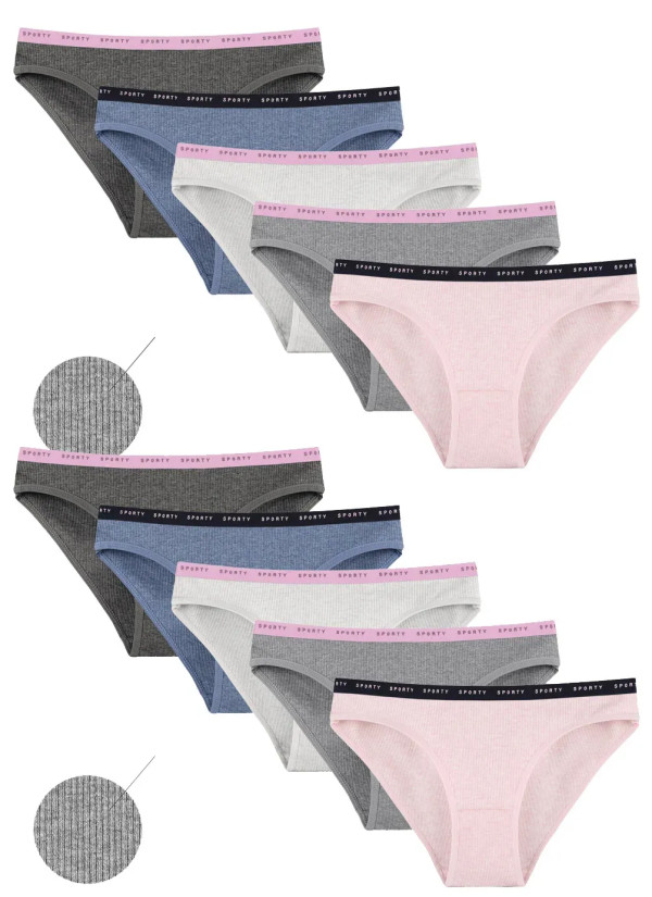 Donella 2122D1 Assorted 10-Pack Women's Briefs — direct Turkish factory supply