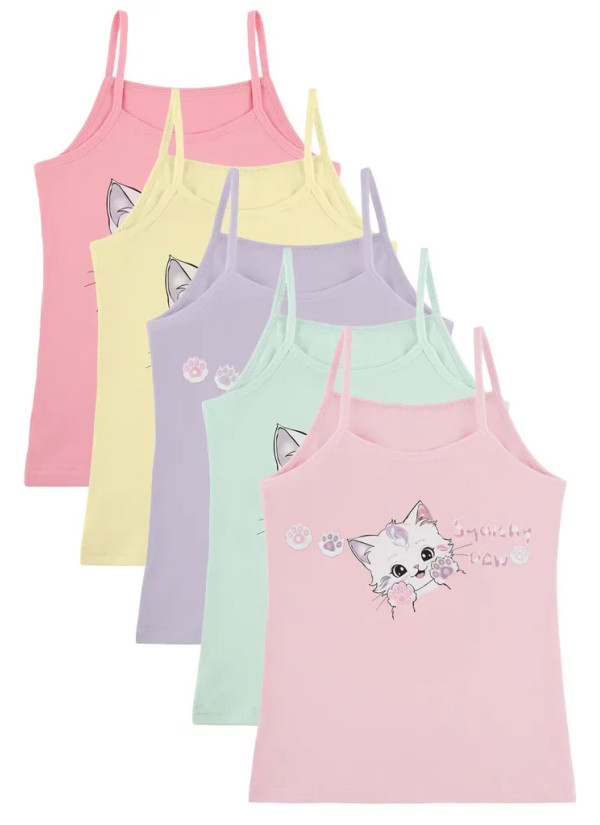 Donella 4371PB197-AS Assorted 10-Pack Girls' Tank Top — Turkish textile wholesale