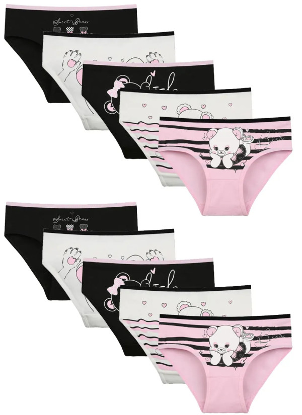 Donella 4171PB29-AR Assorted 10-Pack Girls' Briefs — Turkish textile wholesale