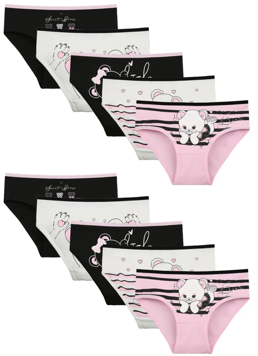 Donella 4171PB29-AR Assorted 10-Pack Girls' Briefs — Turkish textile wholesale