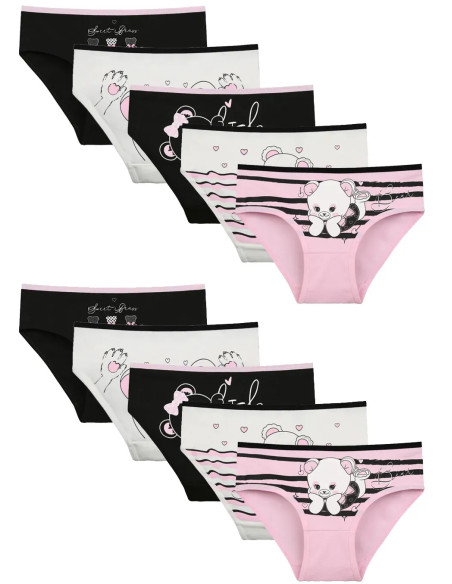 Donella 4171PB29-AR Assorted 10-Pack Girls' Briefs — Turkish textile wholesale