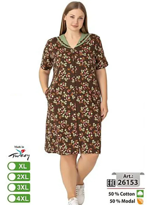 intensive 26153 Modal Women's Robe (XL+2XL+3XL+4XL) — wholesale for boutiques