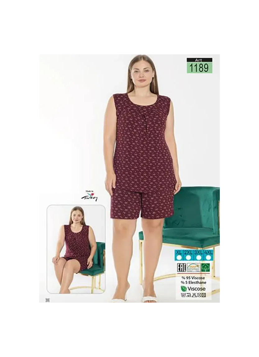 LAGERTHA 1189 Viscose Shorts Homewear Set (XL+XXL+3XL+4XL) — Istanbul wholesale supplier