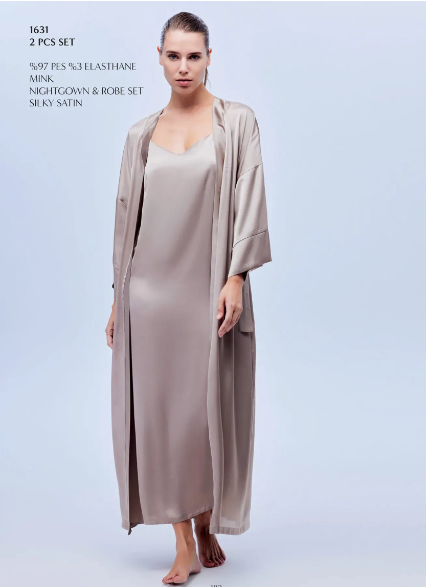 Bonjour Madame 1631 MINK Satin Nightdress — wholesale from Turkey
