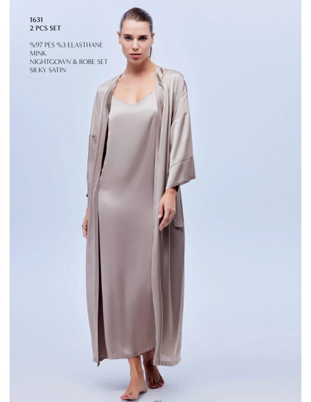 Bonjour Madame 1631 MINK Satin Nightdress — wholesale from Turkey