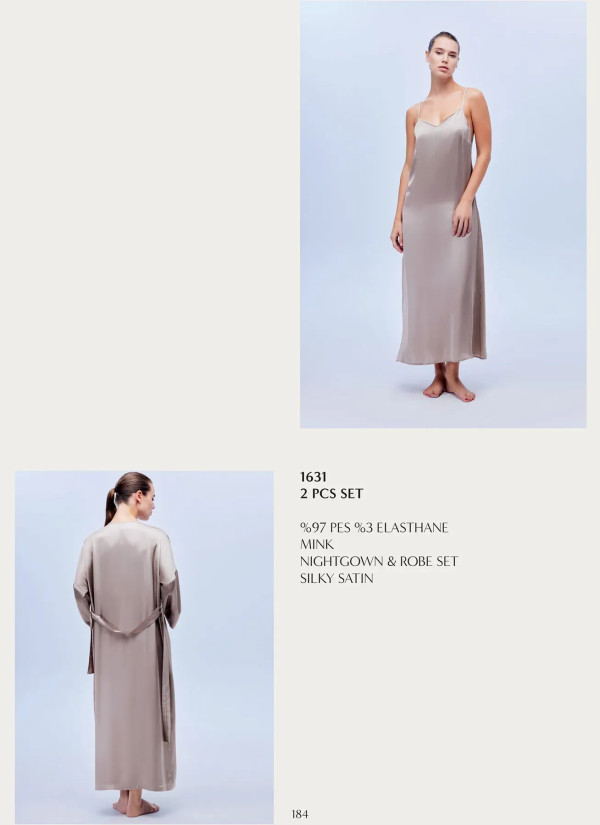 Bonjour Madame 1631 MINK Satin Nightdress — wholesale from Turkey 2