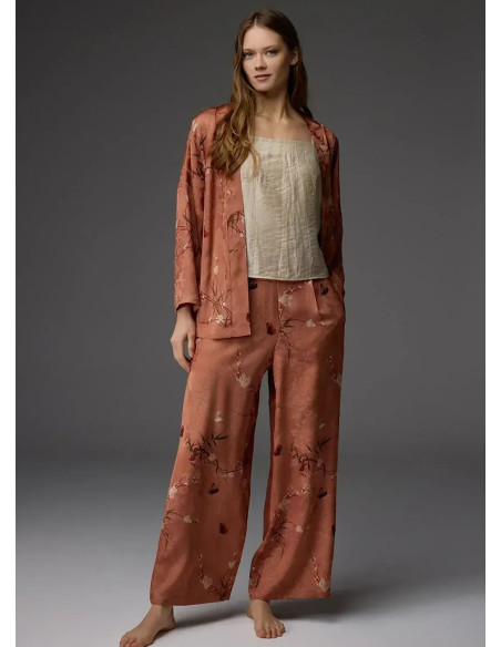 Bonjour Madame 1803 TERRACOTTA Viscose Pants Homewear Set — direct Turkish factory supply