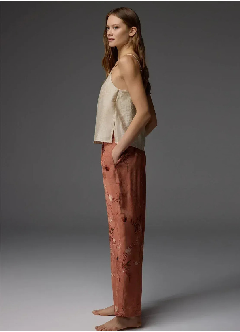 Bonjour Madame 1803 TERRACOTTA Viscose Pants Homewear Set — factory-direct from Turkey