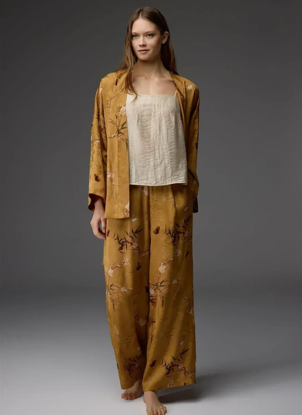 Bonjour Madame 1803 MUSTARD Viscose Pants Homewear Set — Istanbul wholesale supplier