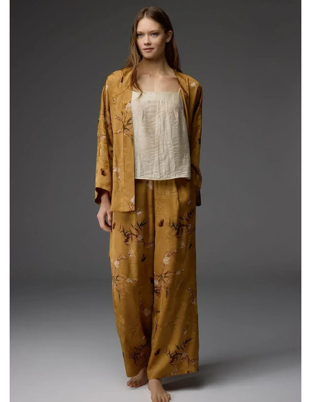 Женский Комплект с Брюками 3-ка VISCOSE JACQUARD SET BONJOUR MADAME 1803 Bonjour Madame 1803 MUSTARD — купить оптом со Стамбула