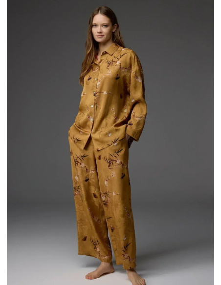 Bonjour Madame 1804 MUSTARD Viscose Pants Homewear Set — factory-direct from Turkey