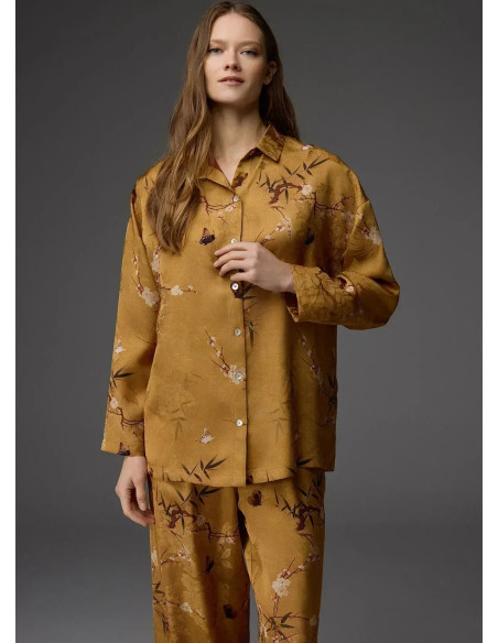 Женский Комплект с Брюками VISCOSE JACQUARD SET BONJOUR MADAME 1804 Bonjour Madame 1804 MUSTARD — турецкий текстиль оптом