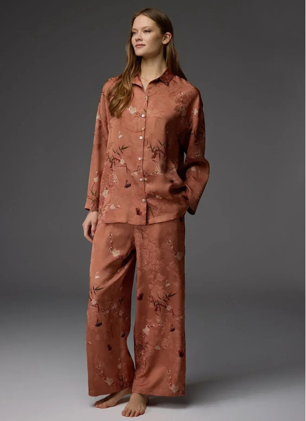 Bonjour Madame 1804 TERRACOTTA Viscose Pants Homewear Set — Turkey wholesale collection