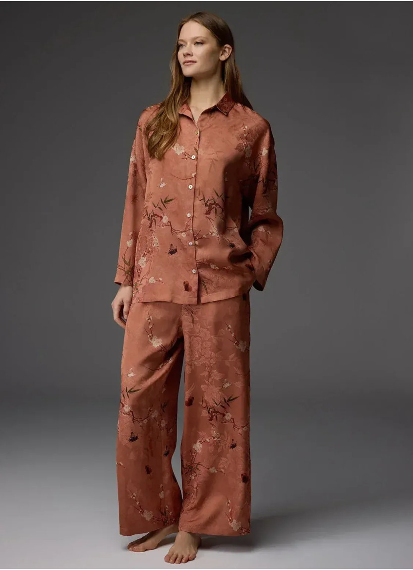 Bonjour Madame 1804 TERRACOTTA Viscose Pants Homewear Set — Turkey wholesale collection