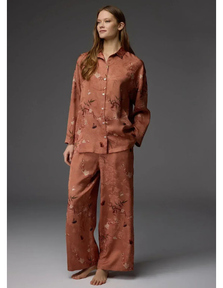 Bonjour Madame 1804 TERRACOTTA Viscose Pants Homewear Set — Turkey wholesale collection