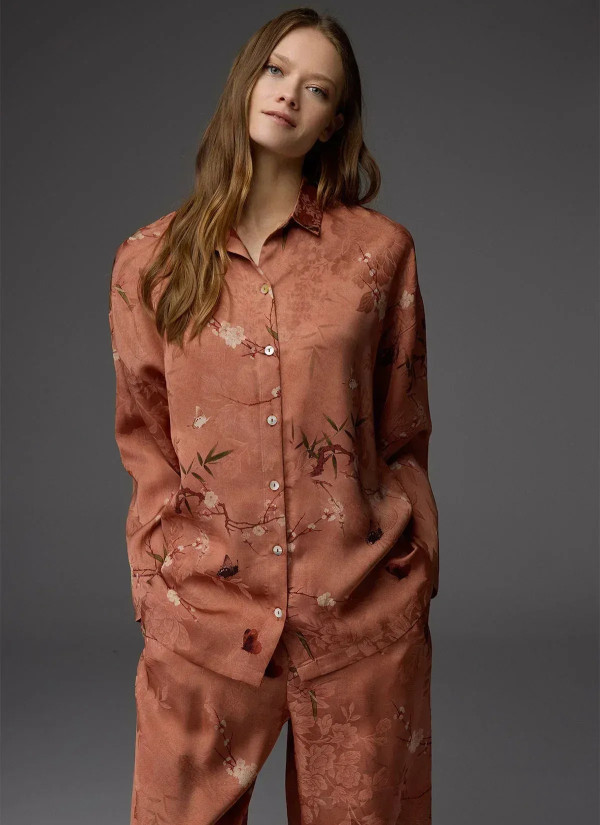 Bonjour Madame 1804 TERRACOTTA Viscose Pants Homewear Set — Turkey wholesale collection 2