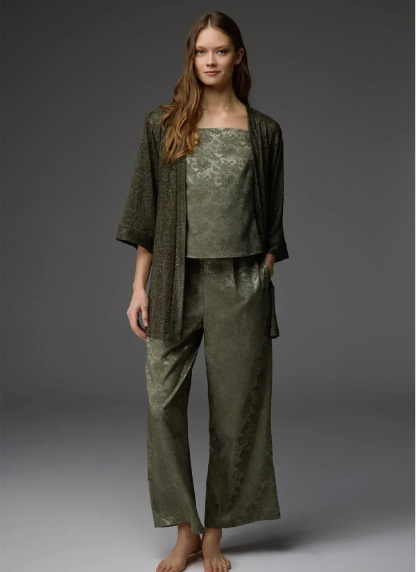 Bonjour Madame 1805 GREEN Viscose Pants Homewear Set — wholesale for boutiques