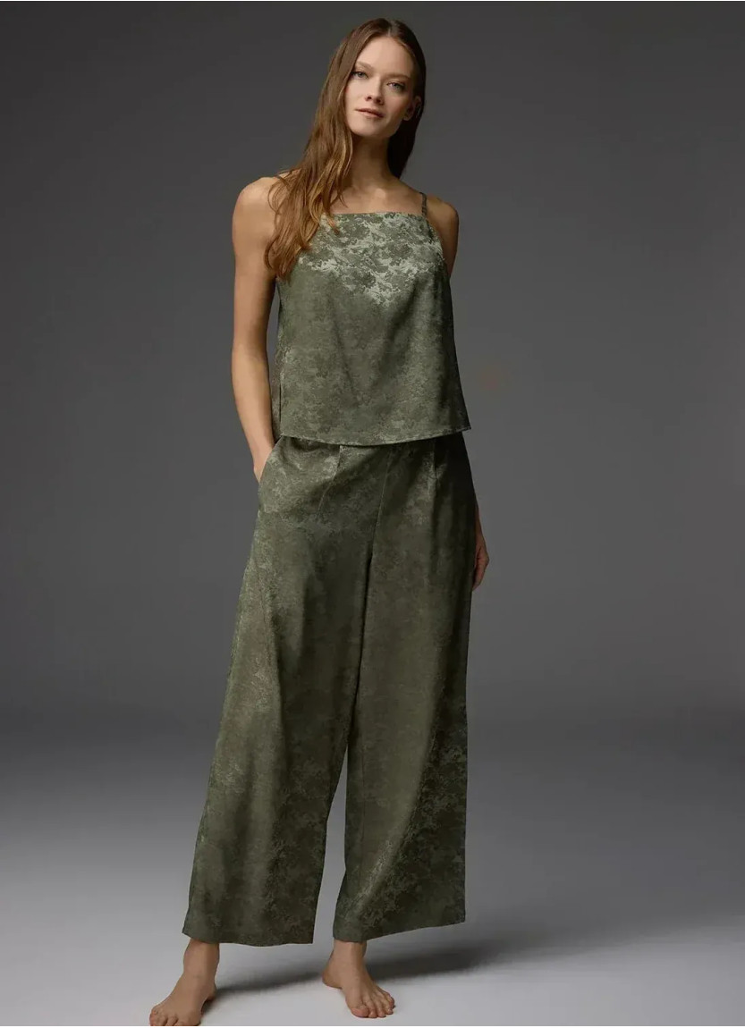 Bonjour Madame 1805 GREEN Viscose Pants Homewear Set — Turkish factory wholesale