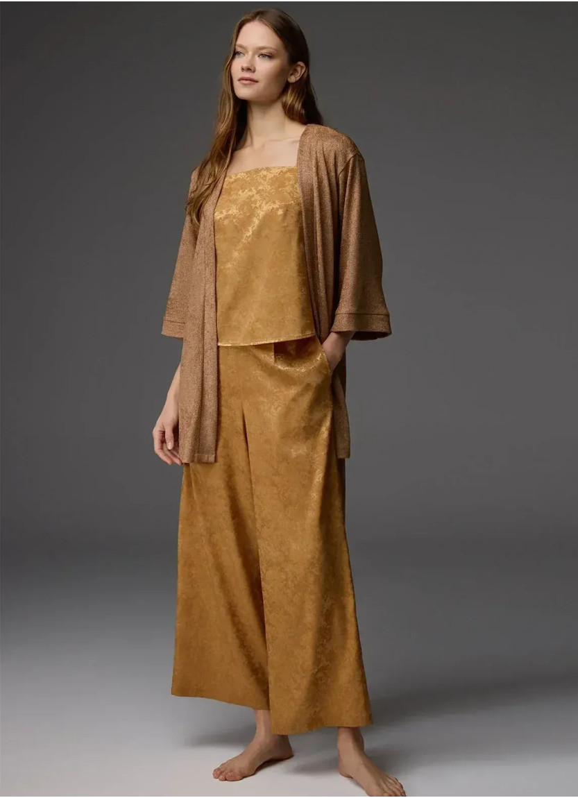 Bonjour Madame 1805 MUSTARD Viscose Pants Homewear Set — factory-direct from Turkey