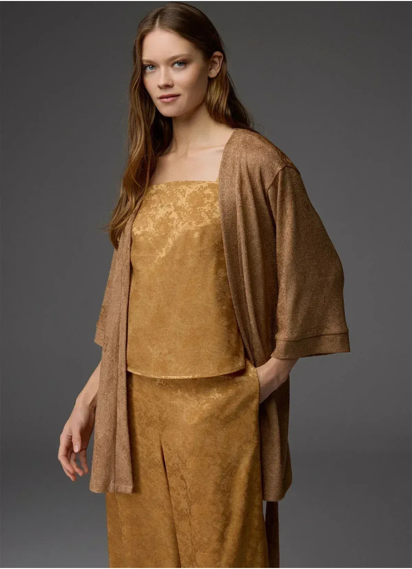 Bonjour Madame 1805 MUSTARD Viscose Pants Homewear Set — direct Turkish factory supply