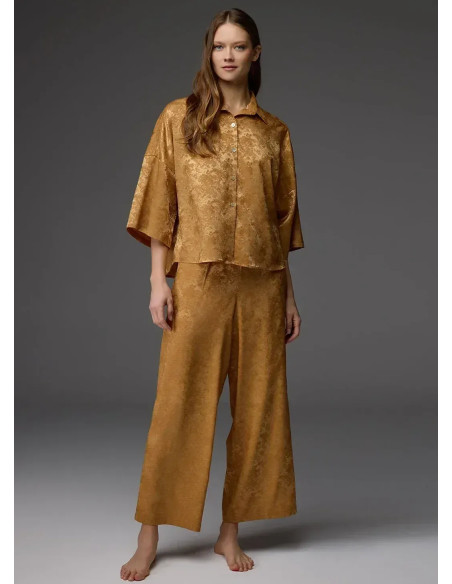Bonjour Madame 1806 MUSTARD Viscose Pants Homewear Set — Turkish factory wholesale