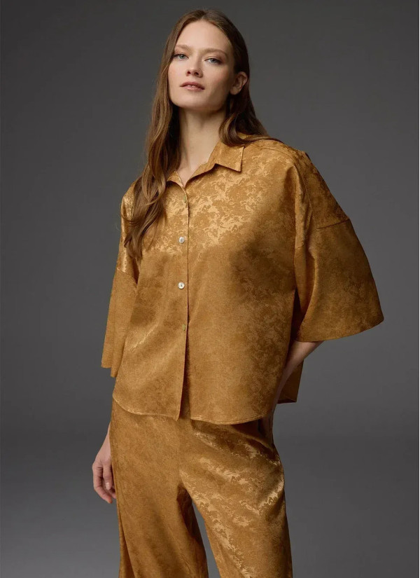Bonjour Madame 1806 MUSTARD Viscose Pants Homewear Set — Turkish factory wholesale 2