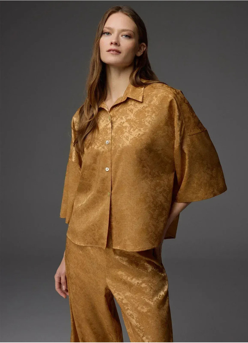 Bonjour Madame 1806 MUSTARD Viscose Pants Homewear Set — Istanbul wholesale supplier