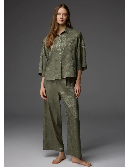 Bonjour Madame 1806 GREEN Viscose Pants Homewear Set — direct Turkish factory supply