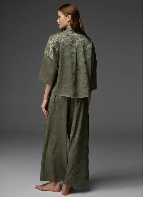 Bonjour Madame 1806 GREEN Viscose Pants Homewear Set — direct Turkish factory supply 2