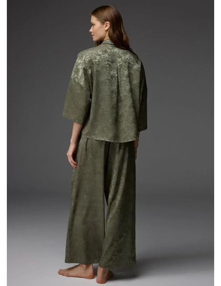 Bonjour Madame 1806 GREEN Viscose Pants Homewear Set — wholesale from Turkey