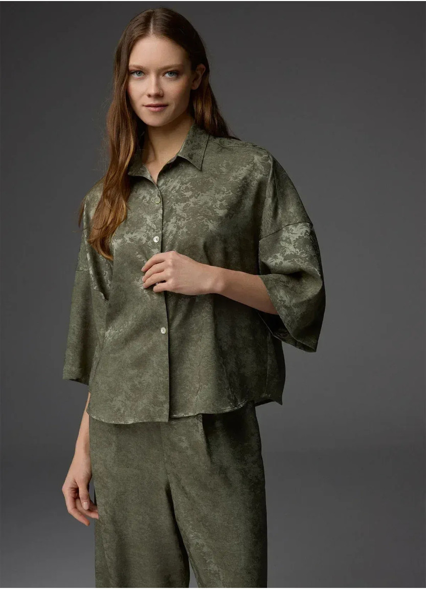 Bonjour Madame 1806 GREEN Viscose Pants Homewear Set — factory-direct from Turkey