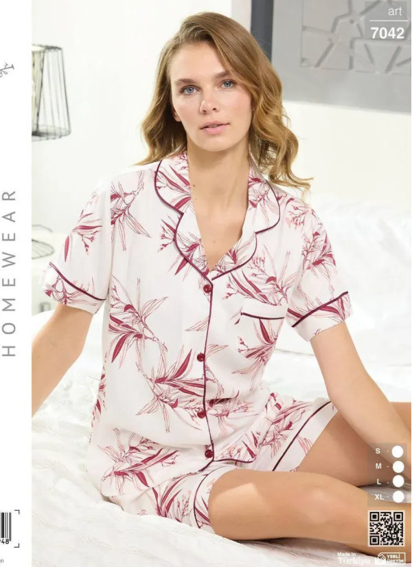 Seamlife 7042 Cotton Women's Pajama Set (S+M+L+XL) — factory-direct from Turkey