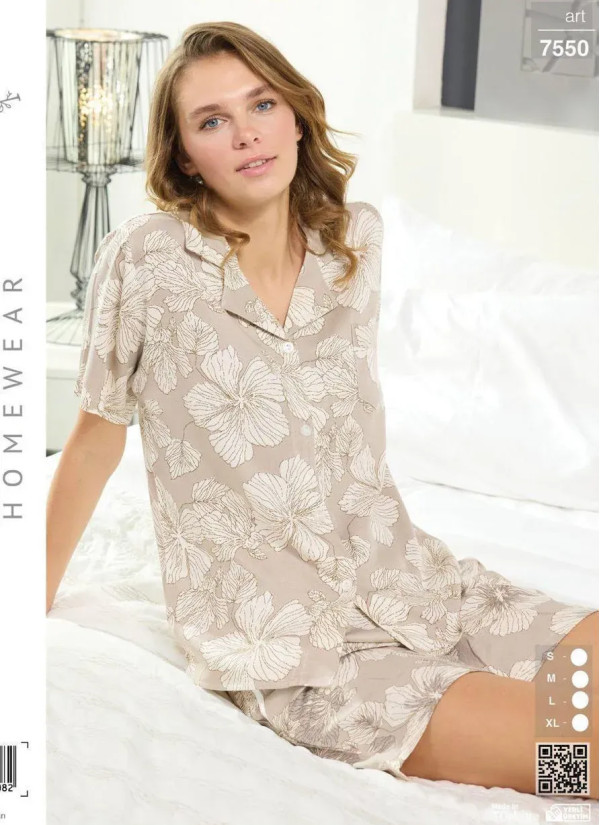 Seamlife 7550 Cotton Women's Pajama Set (S+M+L+XL) — factory-direct from Turkey