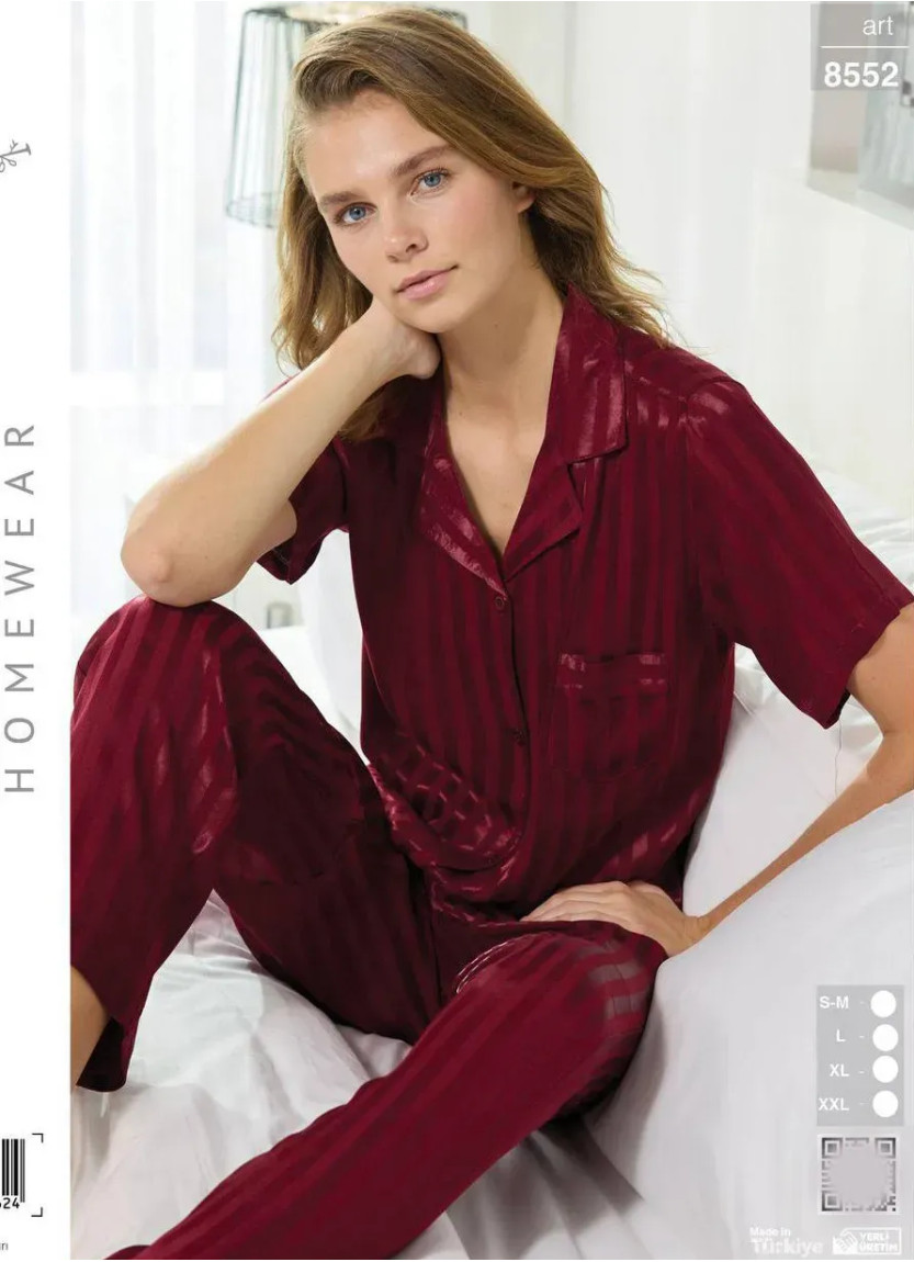 Женская Пижама на Пуговицах (SM+L+XL+2XL) Seamlife 8552 — купить оптом со Стамбула