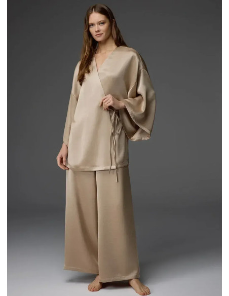 Bonjour Madame 1812 Camel Viscose Pants Homewear Set — Turkey wholesale collection