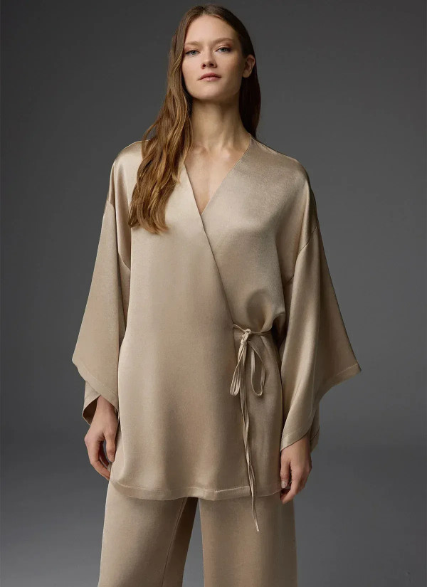 Bonjour Madame 1812 Camel Viscose Pants Homewear Set — Turkey wholesale collection 2