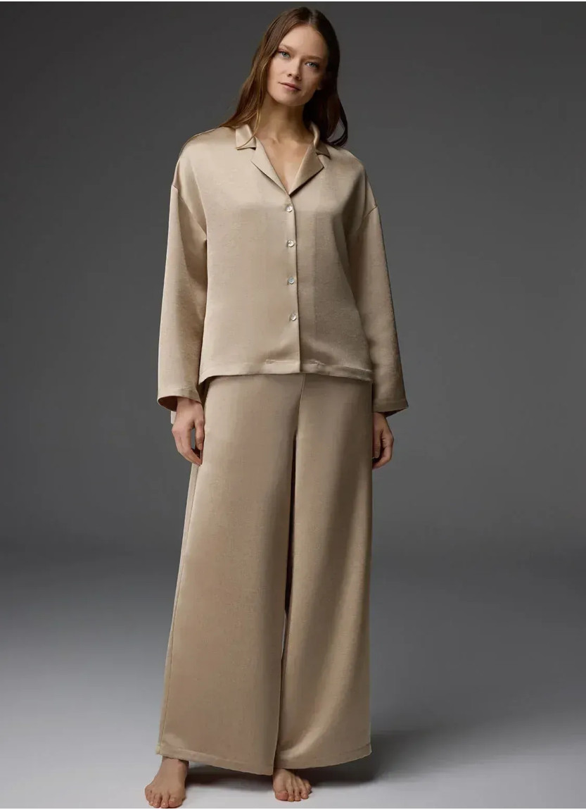 Bonjour Madame 1813 Camel Viscose Pants Homewear Set — factory-direct from Turkey