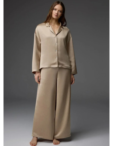 Bonjour Madame 1813 Camel Viscose Pants Homewear Set — factory-direct from Turkey