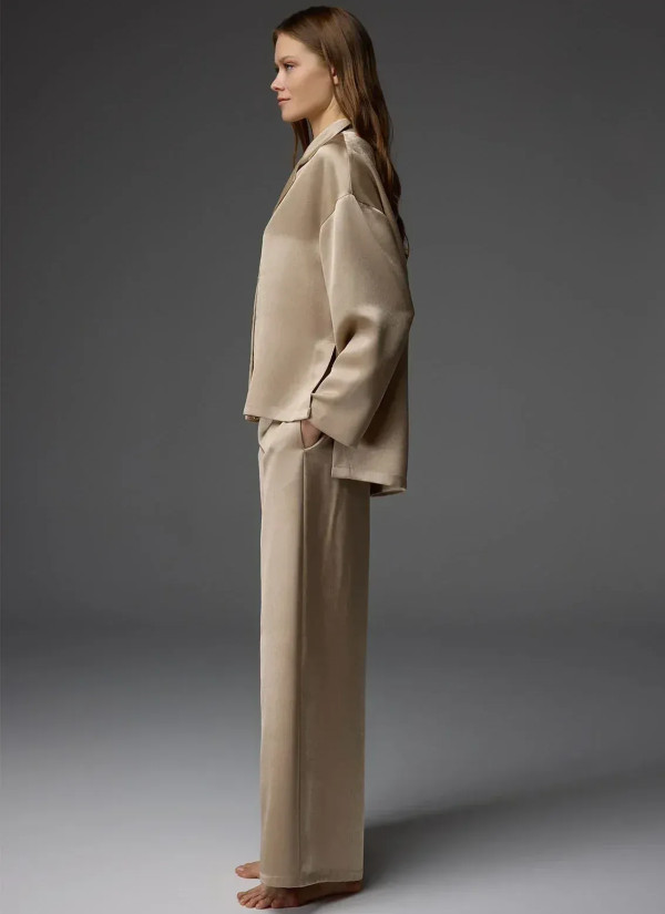 Bonjour Madame 1813 Camel Viscose Pants Homewear Set — factory-direct from Turkey 2