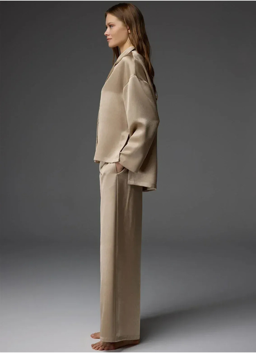 Bonjour Madame 1813 Camel Viscose Pants Homewear Set — Turkish textile wholesale