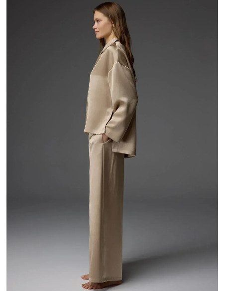 Bonjour Madame 1813 Camel Viscose Pants Homewear Set — Turkish textile wholesale