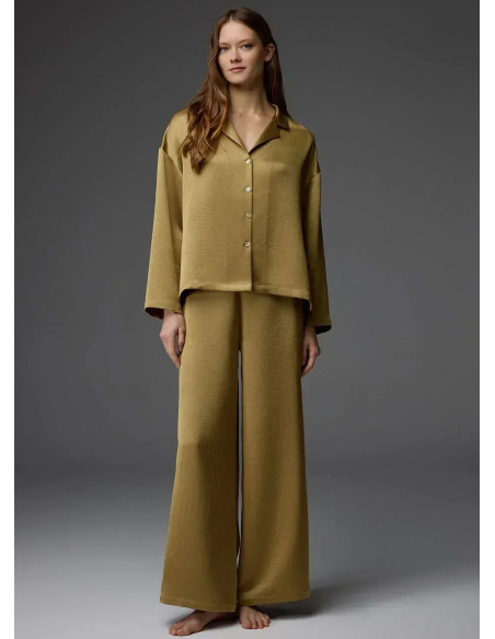Женский Комплект с Брюками VISCOSE JACQUARD SET BONJOUR MADAME 1813 Yeşil — оптом для магазинов и бутиков