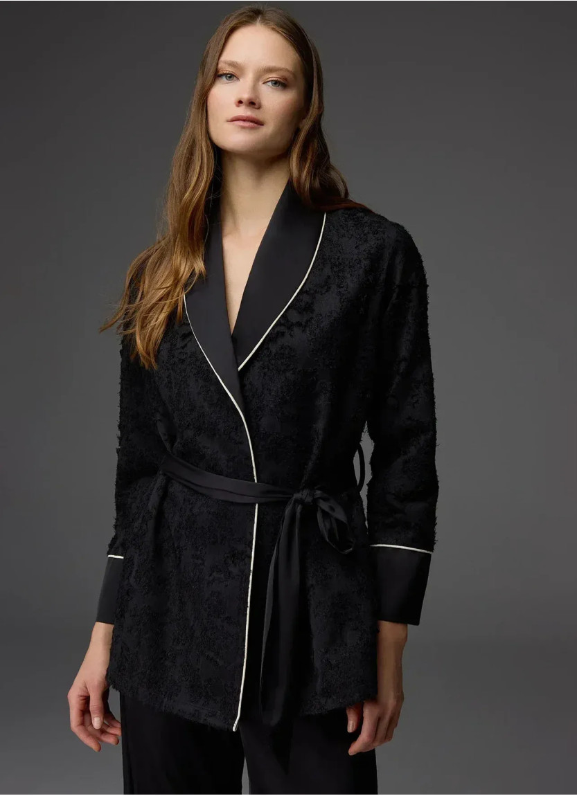 Bonjour Madame 1816 Siyah Robe Set — direct Turkish factory supply