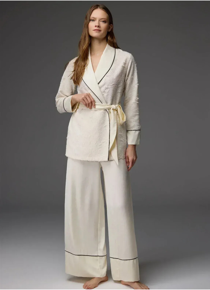 Bonjour Madame 1816 Ekru Robe Set — Turkish factory wholesale