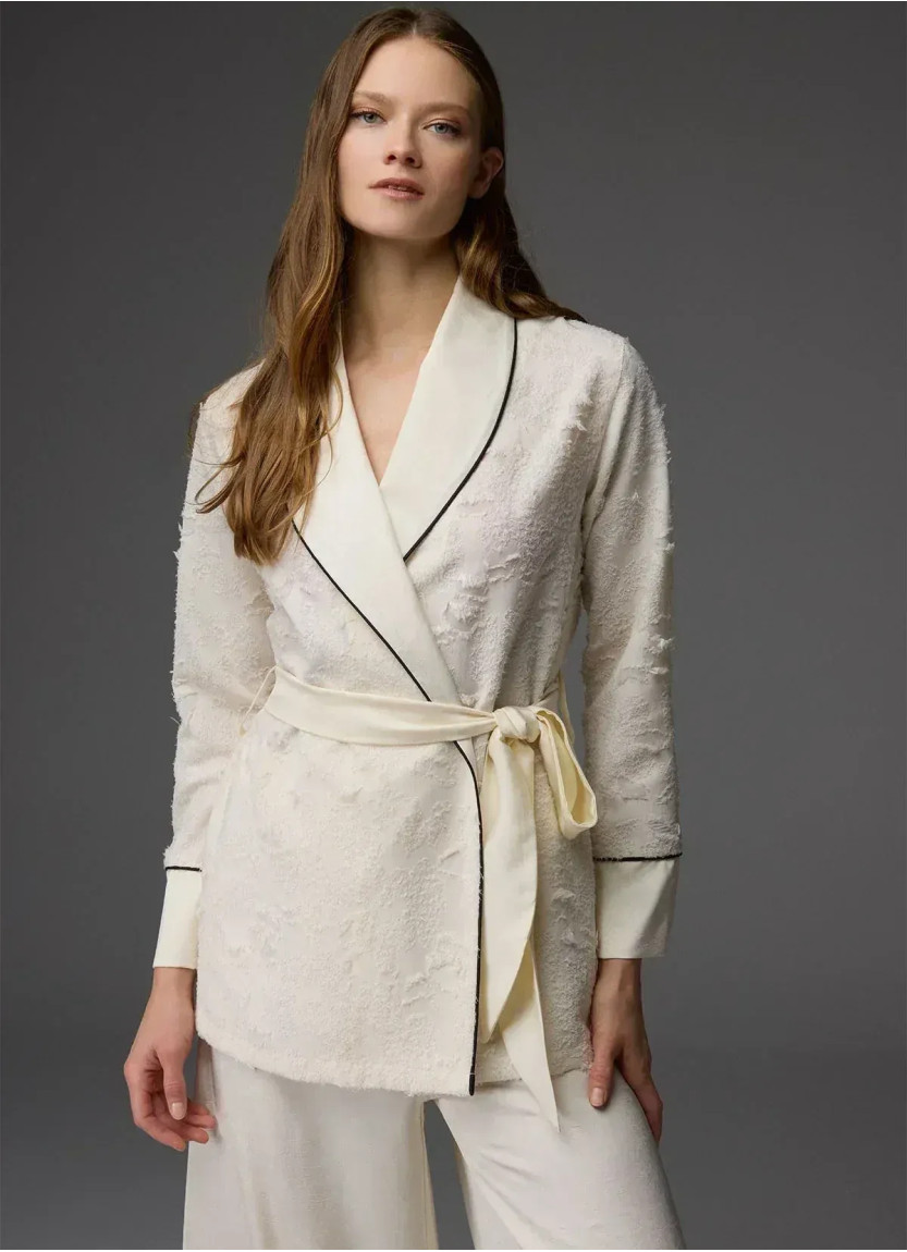 Bonjour Madame 1816 Ekru Robe Set — Istanbul wholesale supplier