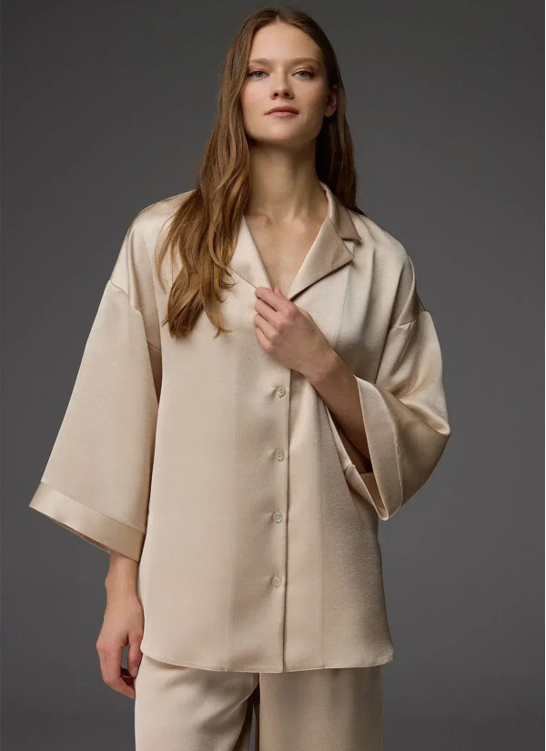 Bonjour Madame 1820 Taş Rengi Viscose Women's Pajama Set — factory-direct from Turkey