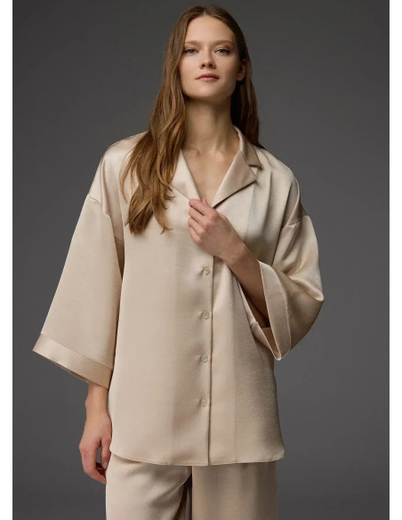 Bonjour Madame 1820 Taş Rengi Viscose Women's Pajama Set — factory-direct from Turkey
