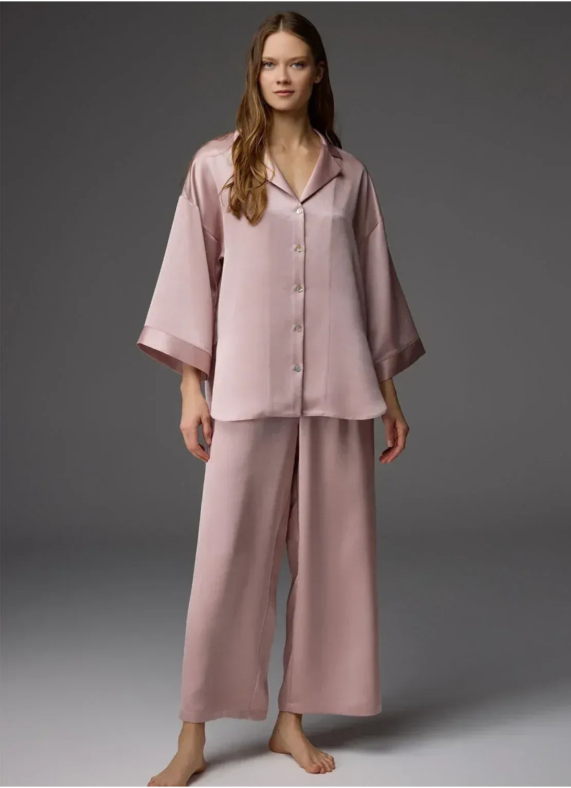 Женский Пижамный Комплект: Рубашка с Воротником + Брюки - VISCOSE SET BONJOUR MADAME 1820 Bonjour Ma — прямые поставки из Турции