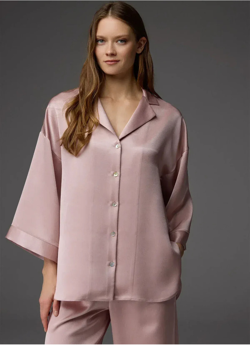 Женский Пижамный Комплект: Рубашка с Воротником + Брюки - VISCOSE SET BONJOUR MADAME 1820 Bonjour Ma — оптом от турецкой фабрики